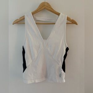 Free People Movement White and Black Sleeveless Top Size Small